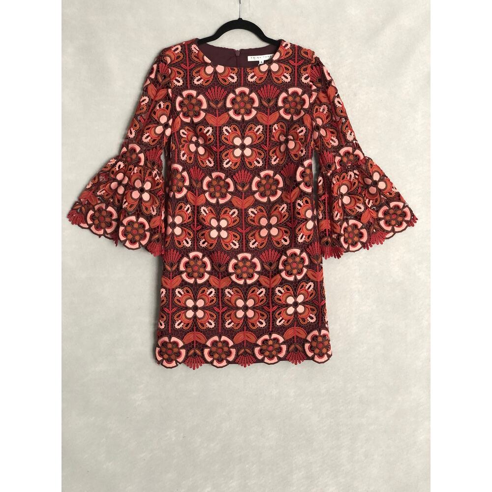 Trina Turk Vibrant Red and Black Floral Maxi Dress